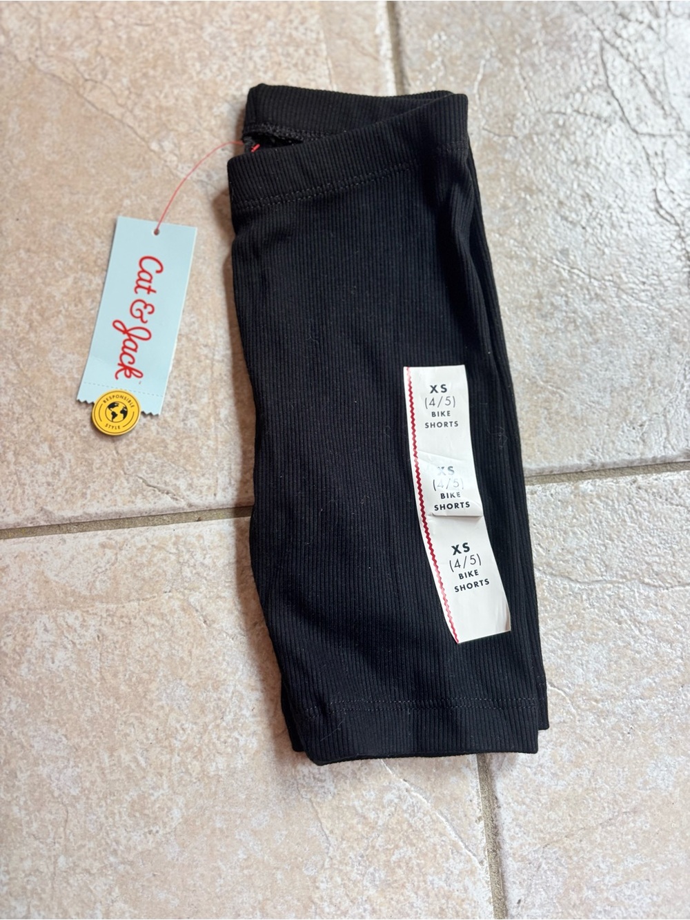 Cat & Jack Black Ribbed Bike Shorts